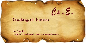 Csaknyai Emese névjegykártya